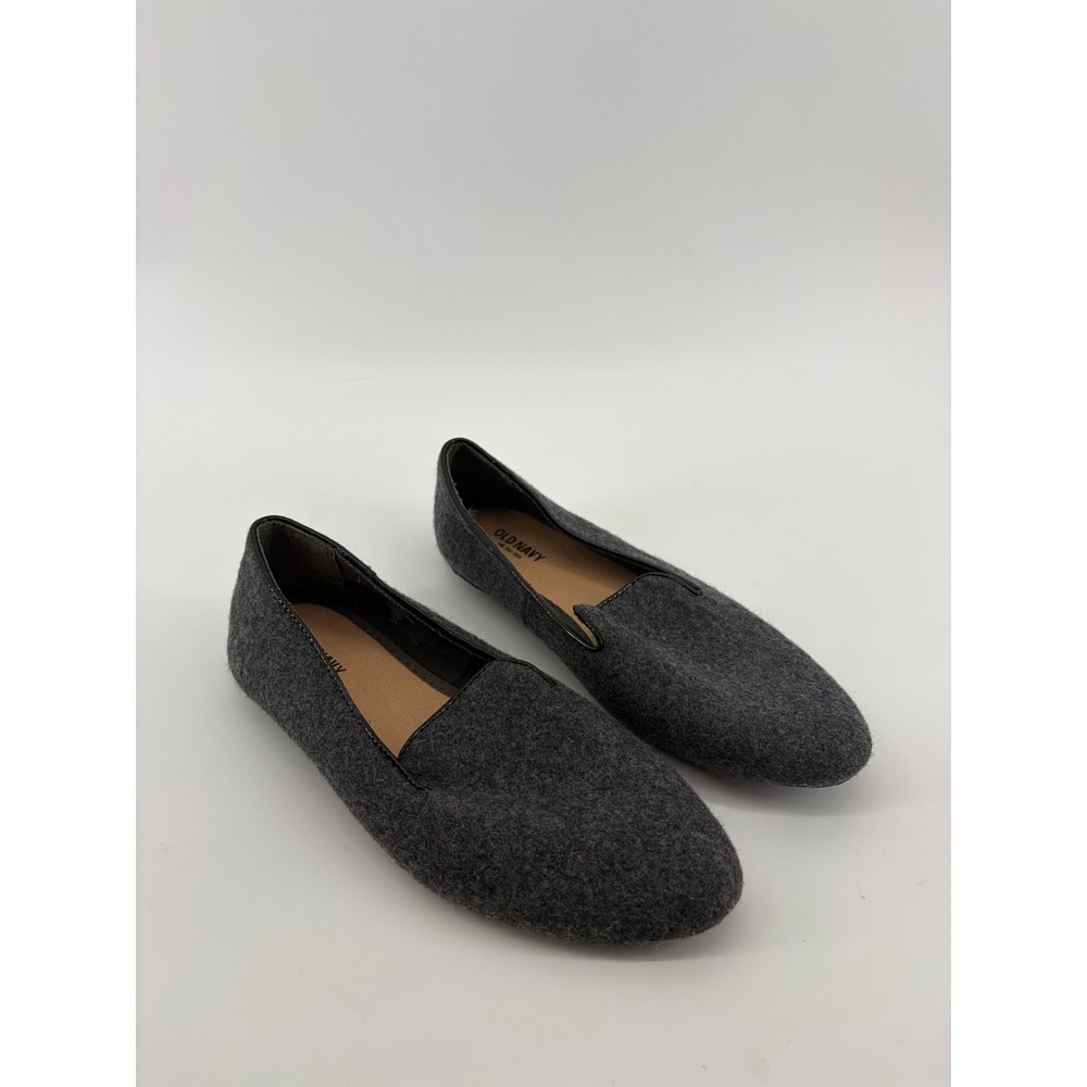 Old Navy Womens 8 Grey Felt Smoking Flat Wool Blend Loafer 978714-03-1
